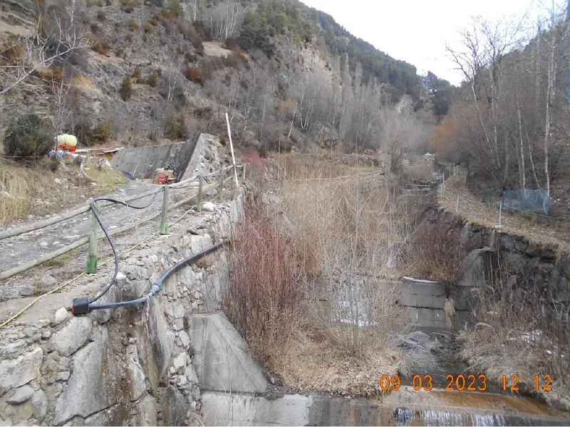 Canalització del riu dels Cortals (fotografia d’en Valentí Turu)