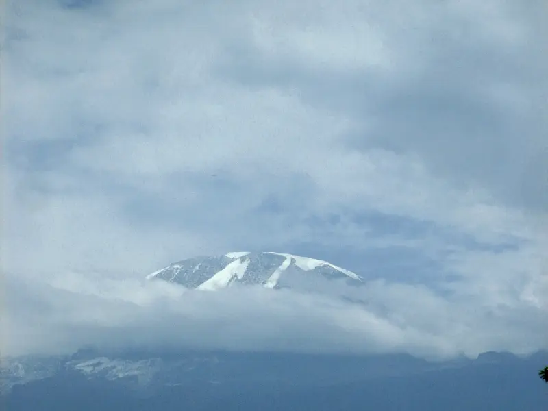 El Kilimanjaro (4281 metres) vist des de Moshi (Tanzania)